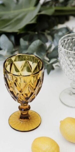 Copa de Vidrio Ambar 330 cc x 6 unidades.