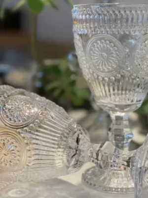 Copa de vidrio labrada 330 cc x 6 unidades