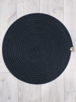 Plato de sitio en Cordón de Algodón NEGRO x 33 cm