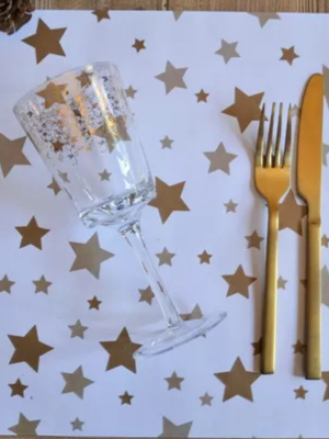 Plato de sitio "Estrellas Dorado"