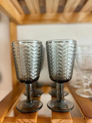 Copa de vidrio Fina Gris 330 cc x 6