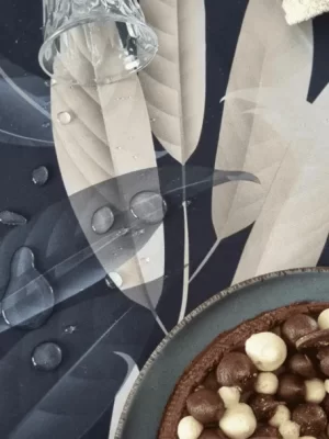 Mantel «Botanico negro y azul»