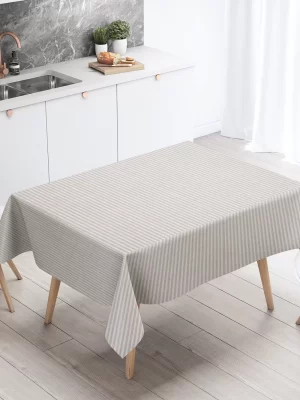 Mantel «Lino rayado finito beige»