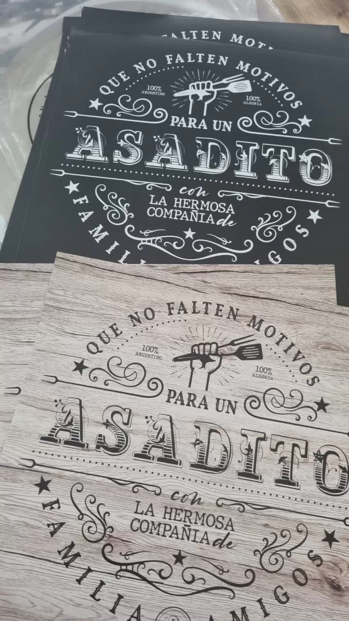 Plato de sitio Asadito Madera Cuadrado