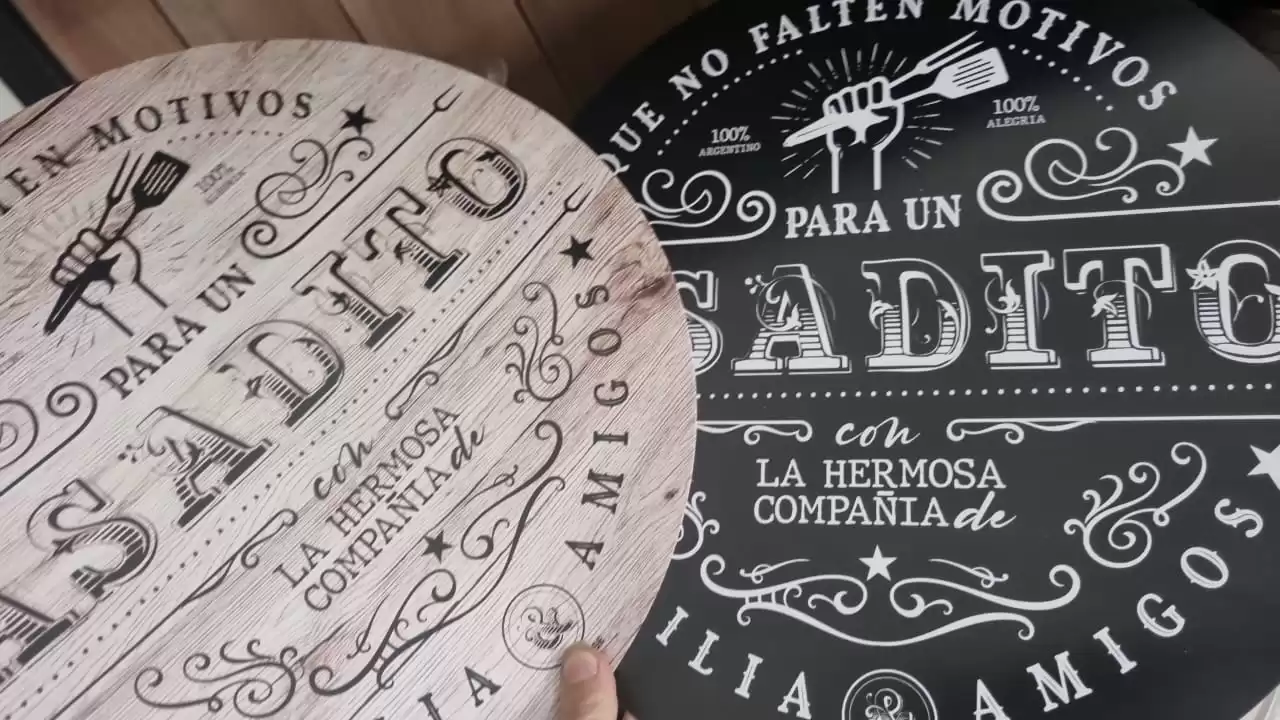 Plato de sitio Asadito Redondo Madera