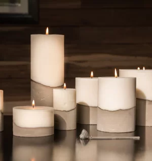Duo de Velas de Soja y Concreto 7cm