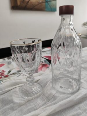 Botella "Rombos" de vidrio