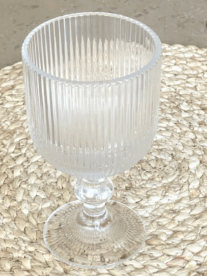 Copa de vidrio Labrada “Rayas” transparente x 6 unidades