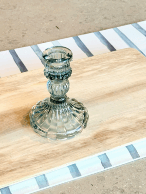 Candelabro de vidrio azul