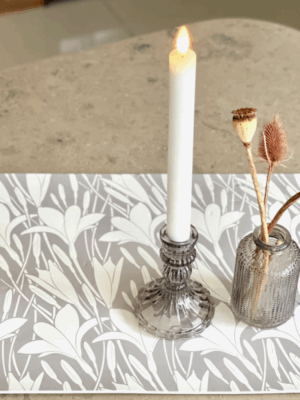 Candelabro de vidrio gris