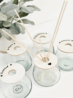 Envase difusor con tapa con palabras