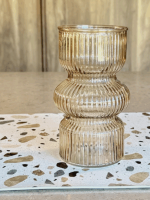 Florero curvas con Rayas Champagne