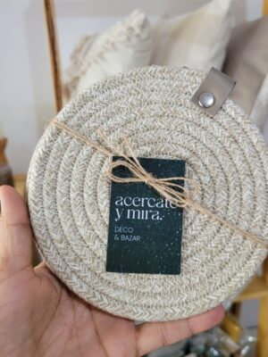 Posa vasos combinado marron claro de 14 cm