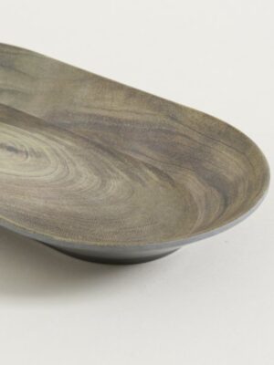Bandeja de Fibra de Bamboo Simil Madera Exterior Gris 30X17X4 CM