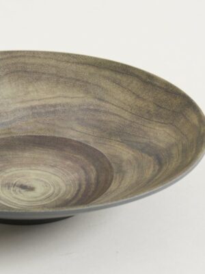 Bowl de Fibra de Bamboo Conico Gris Simil Madera 28CM