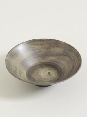 Bowl de Fibra de Bamboo Simil Madera Exterior Gris 22 CM