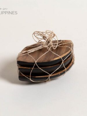 Set de 3 Copetineros Hojas Acacia Black 15X9 CM