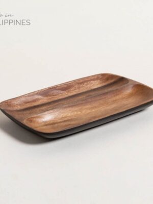 Bandeja Acacia Rectangular de 2 Divisiones Black 26X15 CM