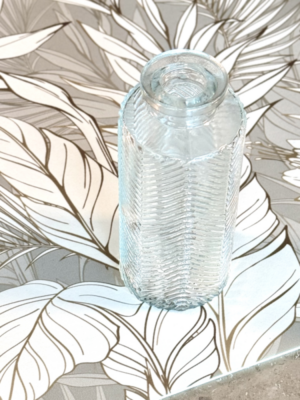 Florero/ difusor lineas oblicuas transparente
