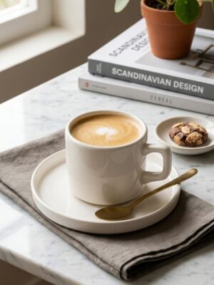 Taza y Plato Net crema 185 ml