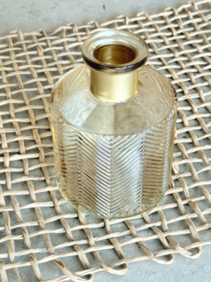 Florero/difusor Champagne Lineas oblicuas con anillo Oro